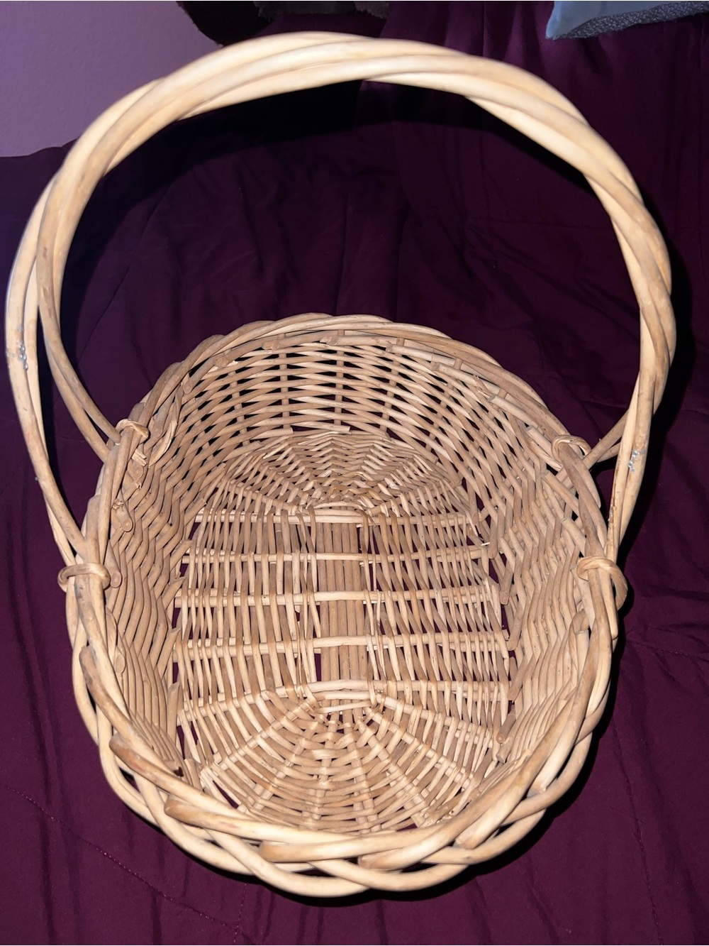 Natural Wicker Basket with Handle - Home Accents